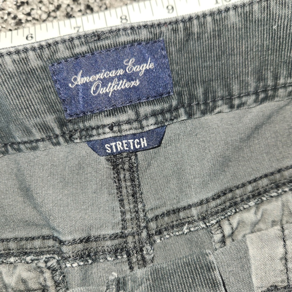 Y2k American eagle black corduroy Micro Mini skirt Grunge Punk Emo Gothic Sz 2 - Picture 4 of 7